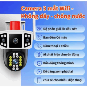 Camera Quan Sát 2 Mắt 3 Màn Hình WiFi 360 Độ - Đa Chức Năng, Bảo Hành 1 Năm.
