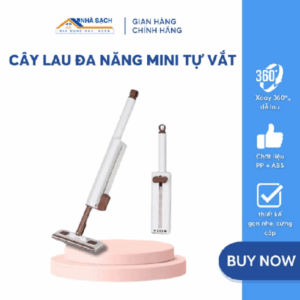 Cây Lau Đa Năng Mini Tự Vắt 2 Trong 1 Lau Bàn,Bếp-Đầu Chổi Xoay 360 Gạt Nước Tiện Lợi.