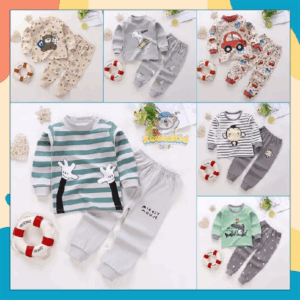 Bộ quần áo thun thu đông bé trai Đồ bộ dài tay cotton họa tiết đáng yêu trẻ em từ 2-7 tuổi.