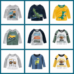 Áo bé trai 27KIDS áo thun dài tay cho bé trai chất cotton thu đông hình cực yêu hàng xuất Âu Mỹ.