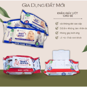 Giá sỉ- KHĂN GIẤY ƯỚT BABY WIPES 80 TỜ -khăn ướt cho bé.