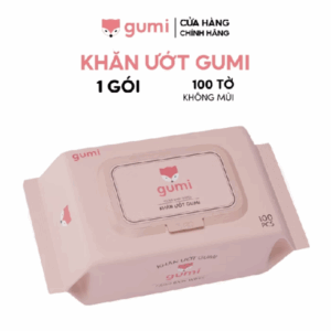 Khăn giấy ướt Gumi gói 100 tờ không mùi cho bé khăn ướt khăn lau em bé.