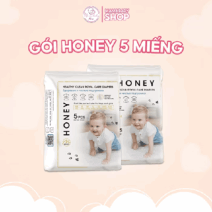 [GÓI 5 MIẾNG PREMIUM] Bỉm Tã HONEY Gói 5 Miếng Dán Quần Dùng Thử Cho Bé