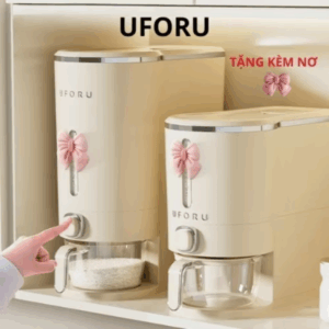Xem ngay Thùng đựng gạo thông minh Uforu cao cấp, Chất liệu nhựa PP + ABS cao cấp chống bụi có nắp phong cách sang trọng - UF480.