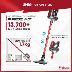 Máy hút bụi không dây cầm tay UNIQ Free A7 đa năng gia đình mini pin sạc hút bụi giường nệm đệm sofa xe hơi  chính  hãng.