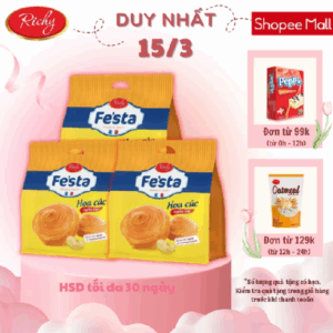 Combo 3 túi bánh mì hoa cúc ngàn lớp Festa Richy- Date 30 ngày
