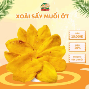 Xoài Sấy Dẻo Muối Ớt 500gr, Hàng Đặc Biệt Dẻo Thơm, Ăn Vặt