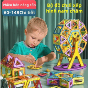 Đồ chơi xếp hình Bộ xếp hình nam châm 84/118/148/168/chi tiết Đồ chơi xếp hình cho bé Bánh xe Ferris lắp ráp xếp hình Phát triển trí tuệ Cho Bé với