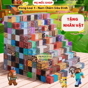 Khối Nam Châm Minecraft DIY, Đồ Chơi Lắp Ghép Mô Hình Sáng Tạo Khối Xây Dựng Từ Tính Giáo Dục Cho Bé