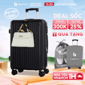 Vali du lịch size 20/size 24 Bamozo 8801/8809, Vali kéo Xách Tay Bịt Góc Chống Va Đập - Bảo hành 5 năm,