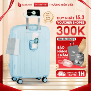 Vali Du Lịch Bamozo 8812 Thời Trang Size 20/24 Chất Liệu Nhựa ABS Bền Đẹp Bảo Hành 5 Năm