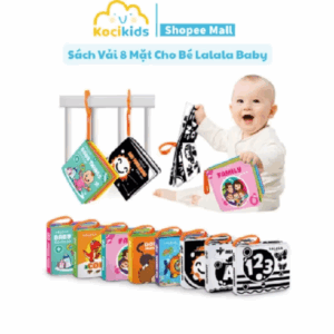 Sách vải 8 mặt cho bé sơ sinh 0 đến 12 tháng Lalala baby