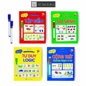 Sách - Làm Toán Không Sợ Sai - So Sánh, Cộng Trừ, Tư Duy, Tập Đếm - Viết Xoá Được ( 4 Cuốn )