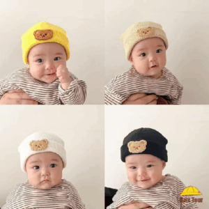 Xem ngay Mũ Beanie Dệt Kim Mềm Mại Màu Trơn Chống Gió Hình Gấu Hoạt Hình Giữ Ấm Mùa Thu Đông Cho Trẻ Sơ Sinh 0-2 tuổ