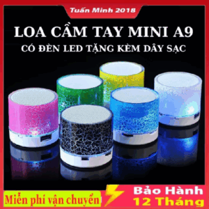 Loa Bluetooth Không Dây A9 Mini Hỗ Trợ Thẻ TF / PC / Điện Thoại Mp3 Có Đèn Nhiều Màu Sắc