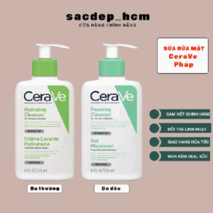 Xem ngay Sữa rửa mặt CERAVE dành cho da dầu, da mụn, da khô, mọi loại da - 236ml Chính Hãng,