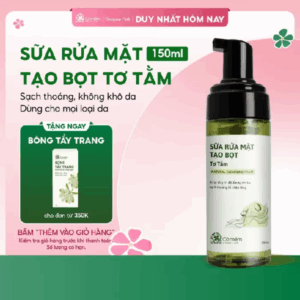Sữa Rửa Mặt Tạo Bọt Tơ Tằm Dưỡng Ẩm Làm Sạch Sâu Cỏ Mềm 150ml