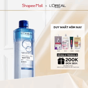 Nước tẩy trang và làm sạch sâu 3-in-1 L'Oreal Paris  Micellar Water 400ml