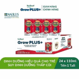 Thùng 24 hộp Sữa Bột Pha Sẵn Nutifood GrowPLUS+ Suy Dinh Dưỡng (Đỏ) Ít đường 110ml - Tăng Cân, Tăng Chiều Cao