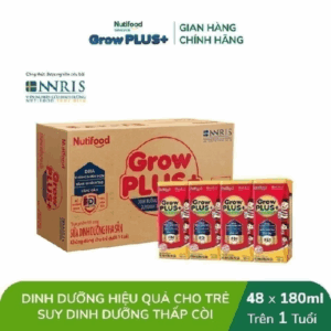 Thùng Sữa Bột Pha Sẵn Nutifood GrowPLUS+ Đỏ (Suy Dinh Dưỡng) - Trên 1 Tuổi - Tăng Cân, Tăng Chiều Cao (48 Hộp x 180ml)