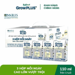 Thùng 24 hộp Sữa Bột Pha Sẵn Nutifood Sweden GrowPLUS+ Cao lớn vượt trội hộp 110 ml