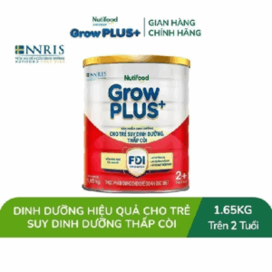 Sữa bột Nutifood GrowPLUS+ Suy Dinh Dưỡng (Đỏ) 2+ - Tăng Cân, Tăng Chiều Cao (Lon 1,65 Kg)