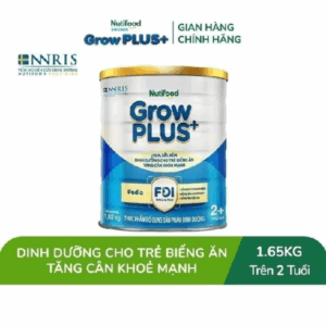 Sữa Bột Nutifood GrowPLUS+ Biếng Ăn (Xanh) 2+ - Tăng Cân Khỏe Mạnh (Lon 1,65 Kg)