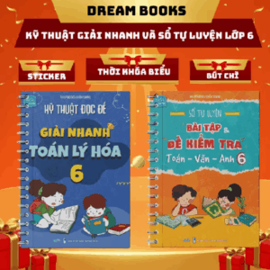 Sách- Trọn Bộ Sổ Tự luyện Bài Tập và Đề Kiểm Tra Toán Văn Anh lớp 6 & Kỹ thuật Đọc đề và Giải nhanh Toán Lý Hóa