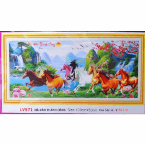 Tranh đính đá 9 con ngựa LV571